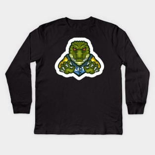 Aligator Head Kids Long Sleeve T-Shirt